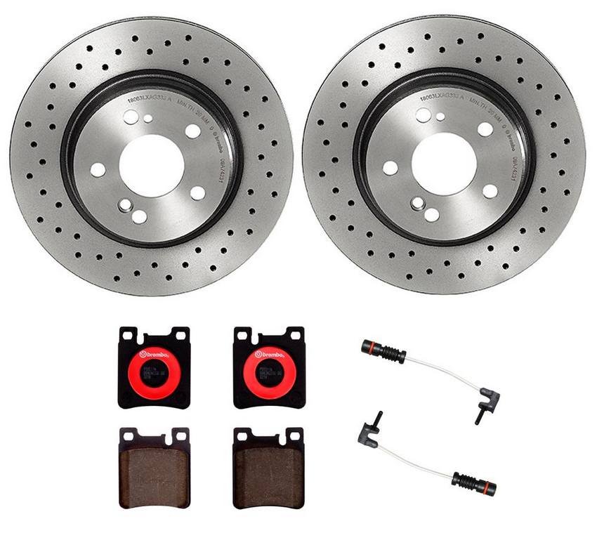 Mercedes Brembo Brakes Kit Pads and Rotors Rear (300mm) (Ceramic